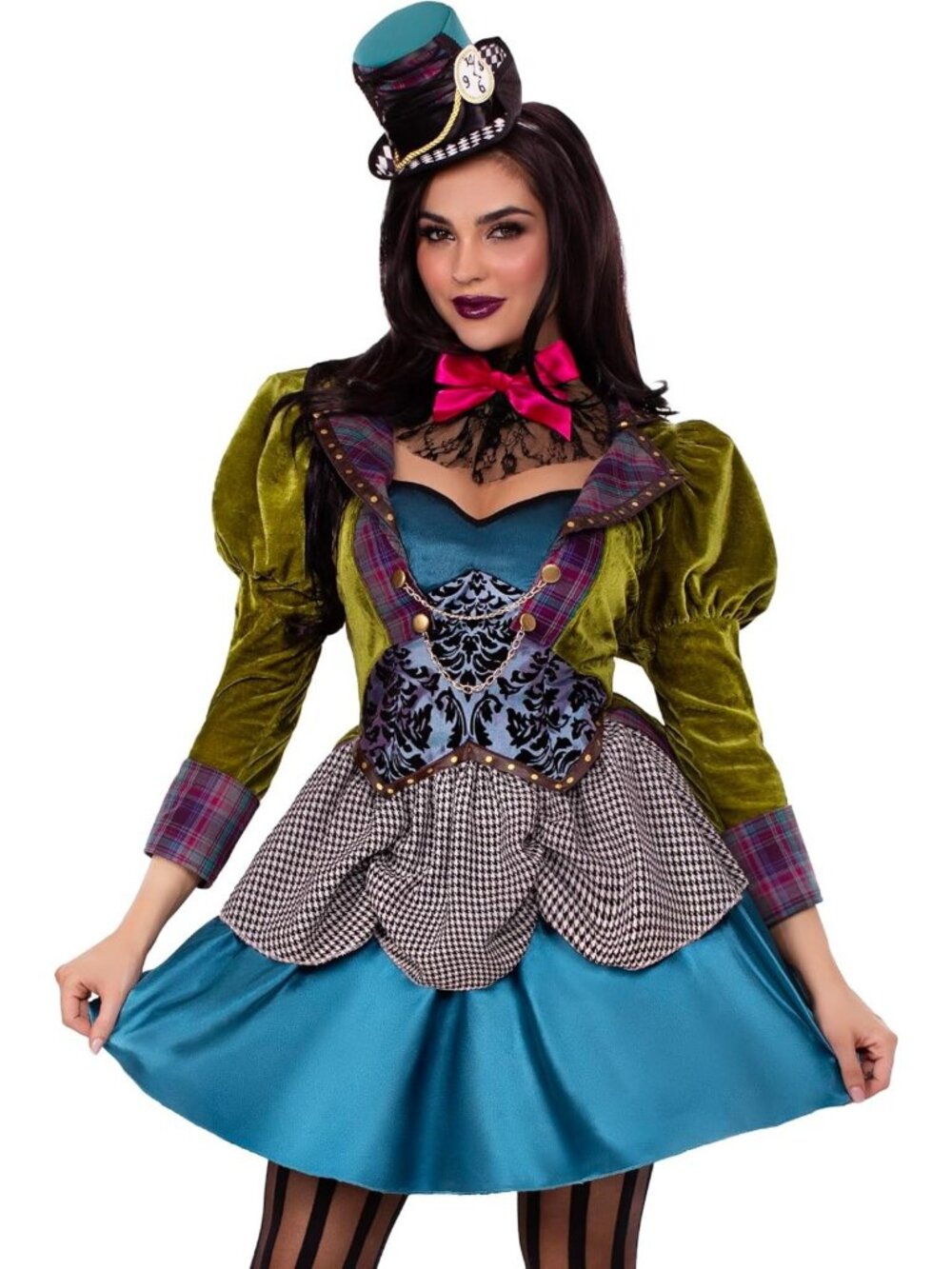 Deluxe 3 Piece Mad Hatter Costume for Women - Fun, Whimsical Halloween Outfit